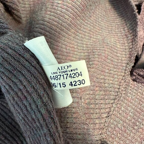 American Eagle Outfitters Womens Lace Thermal Knit  Long Sleeve Size L Purple - Picture 11 of 11